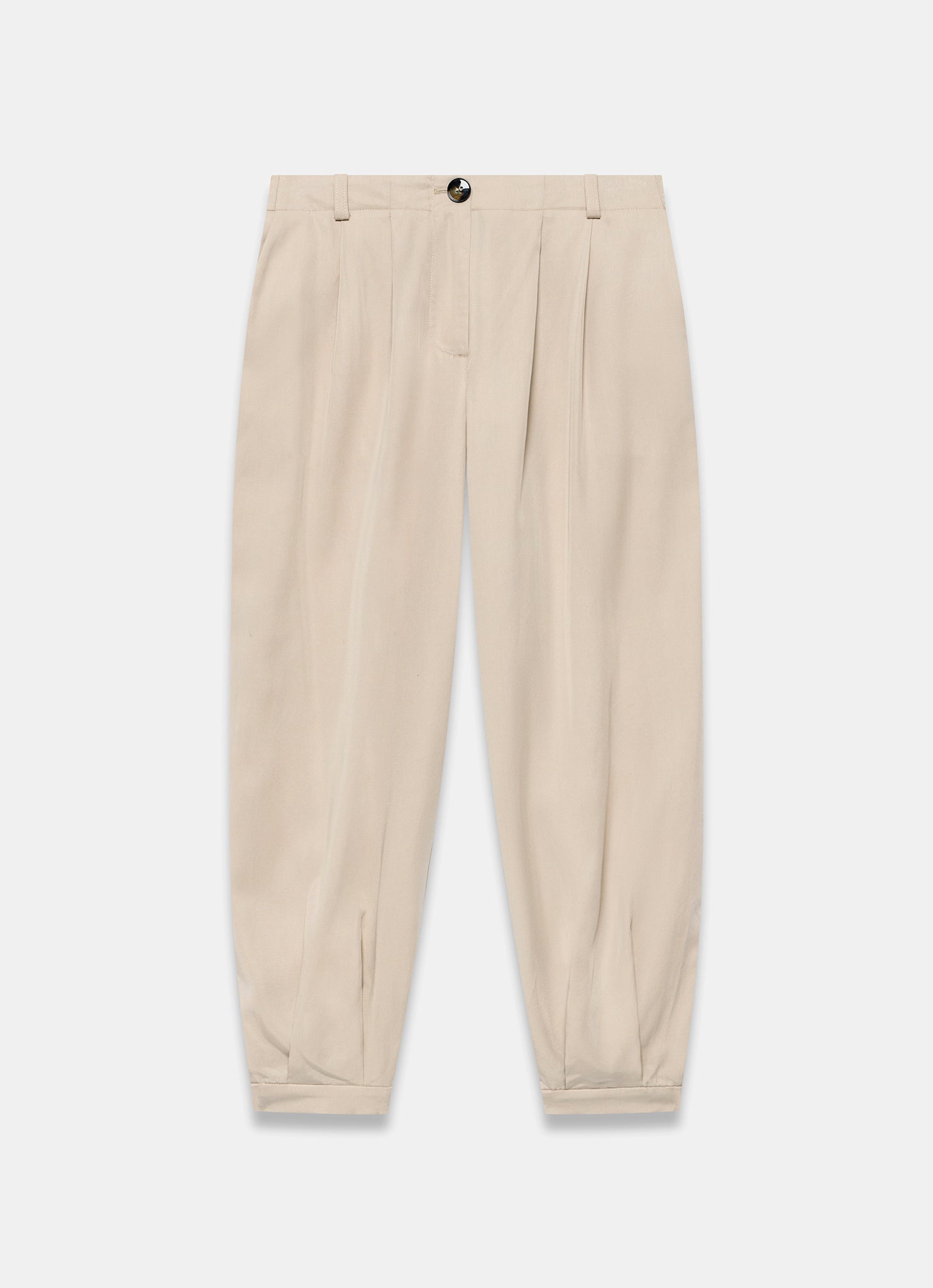 Neutral Tapered Balloon Trousers