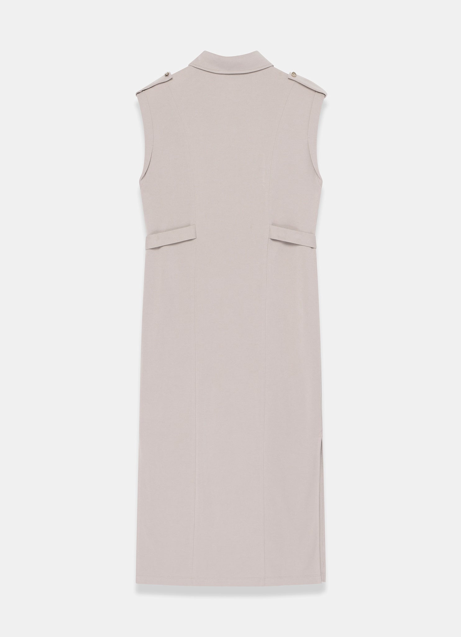 Neutral Jersey Utility Midi Dress