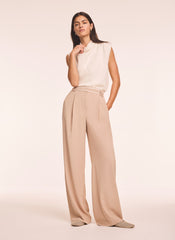 Neutral Waist Detail Wide Trousers