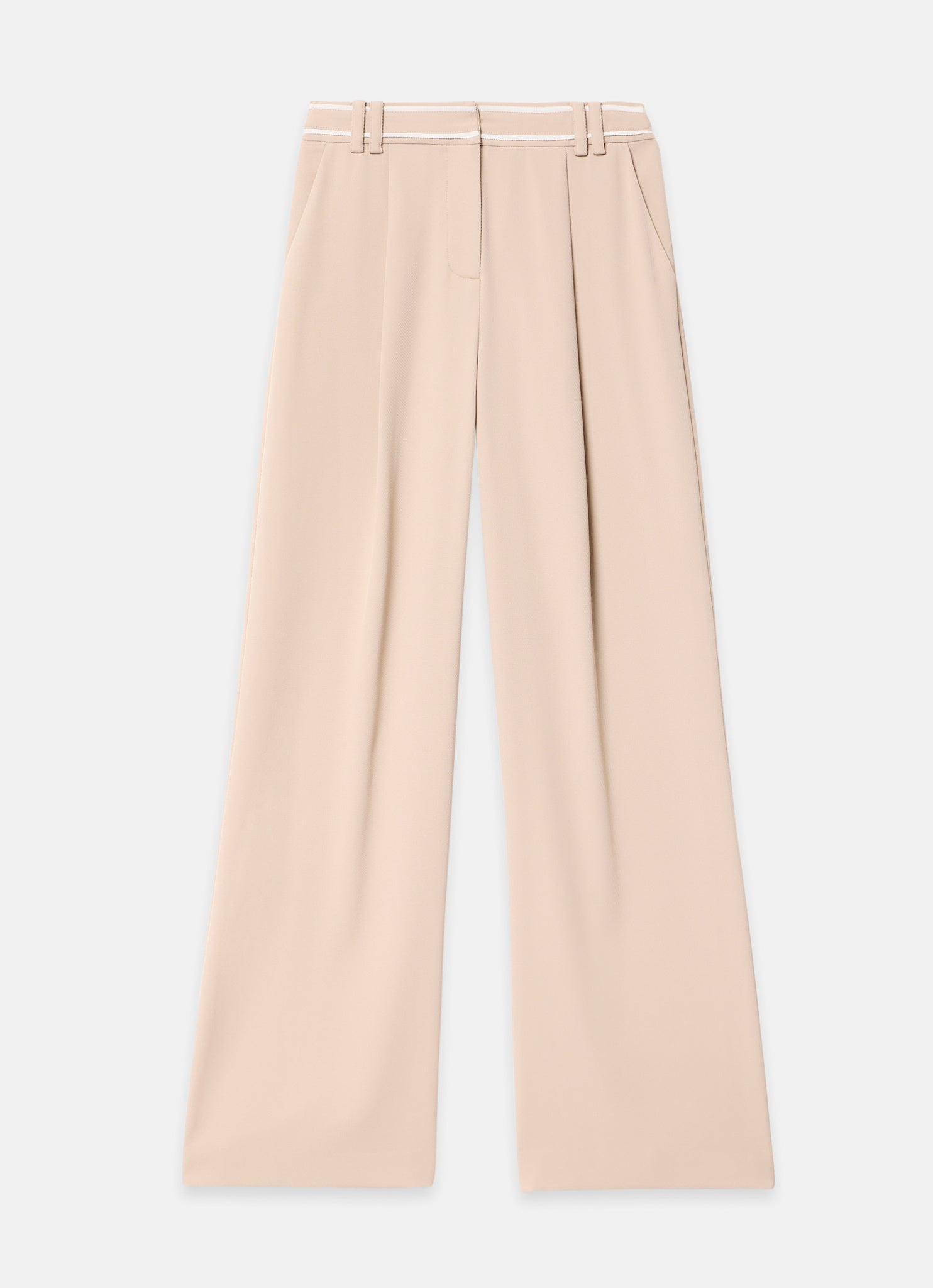 Neutral Waist Detail Wide Trousers