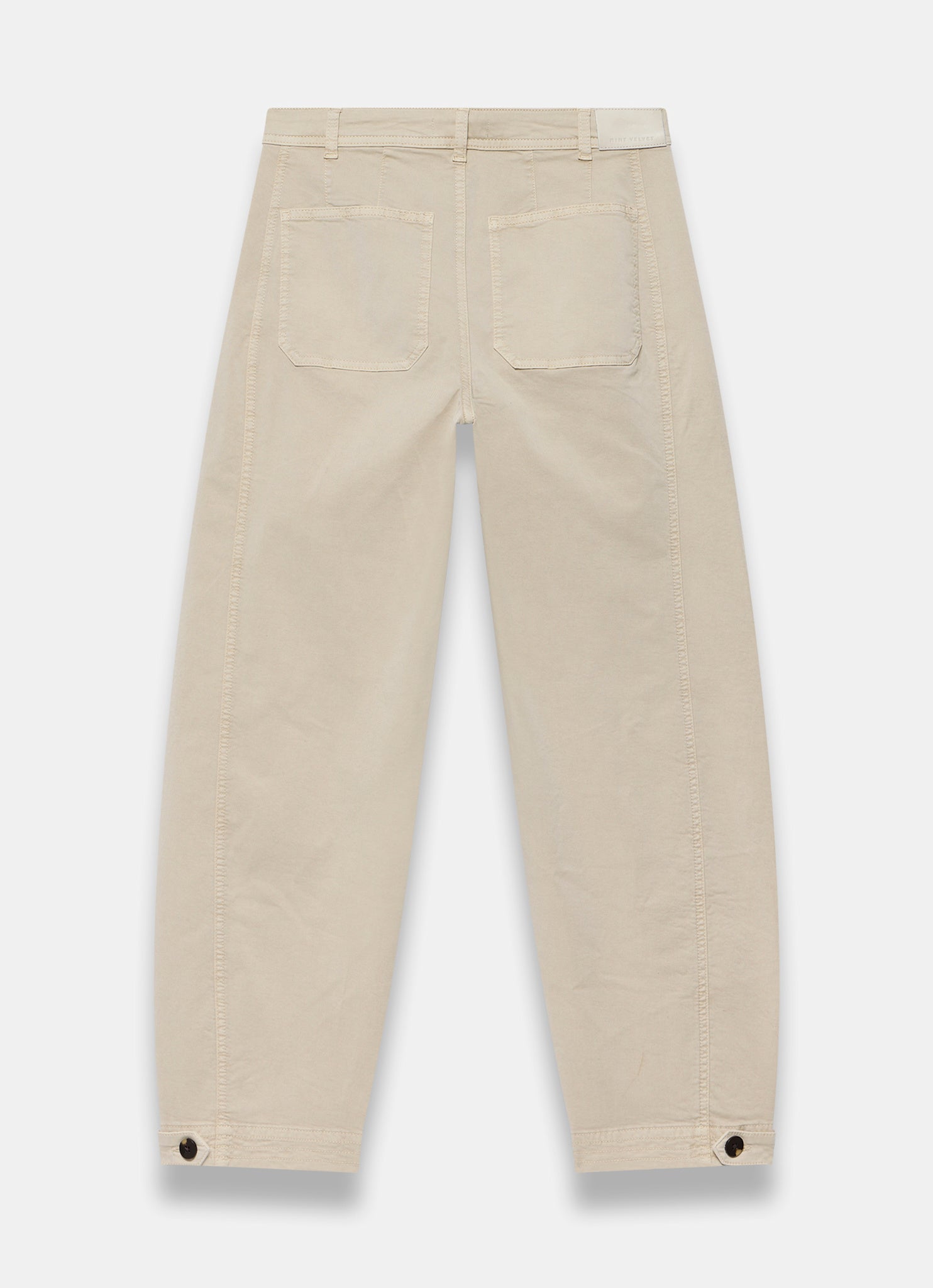Neutral Washed Barrel Leg Chino Trousers