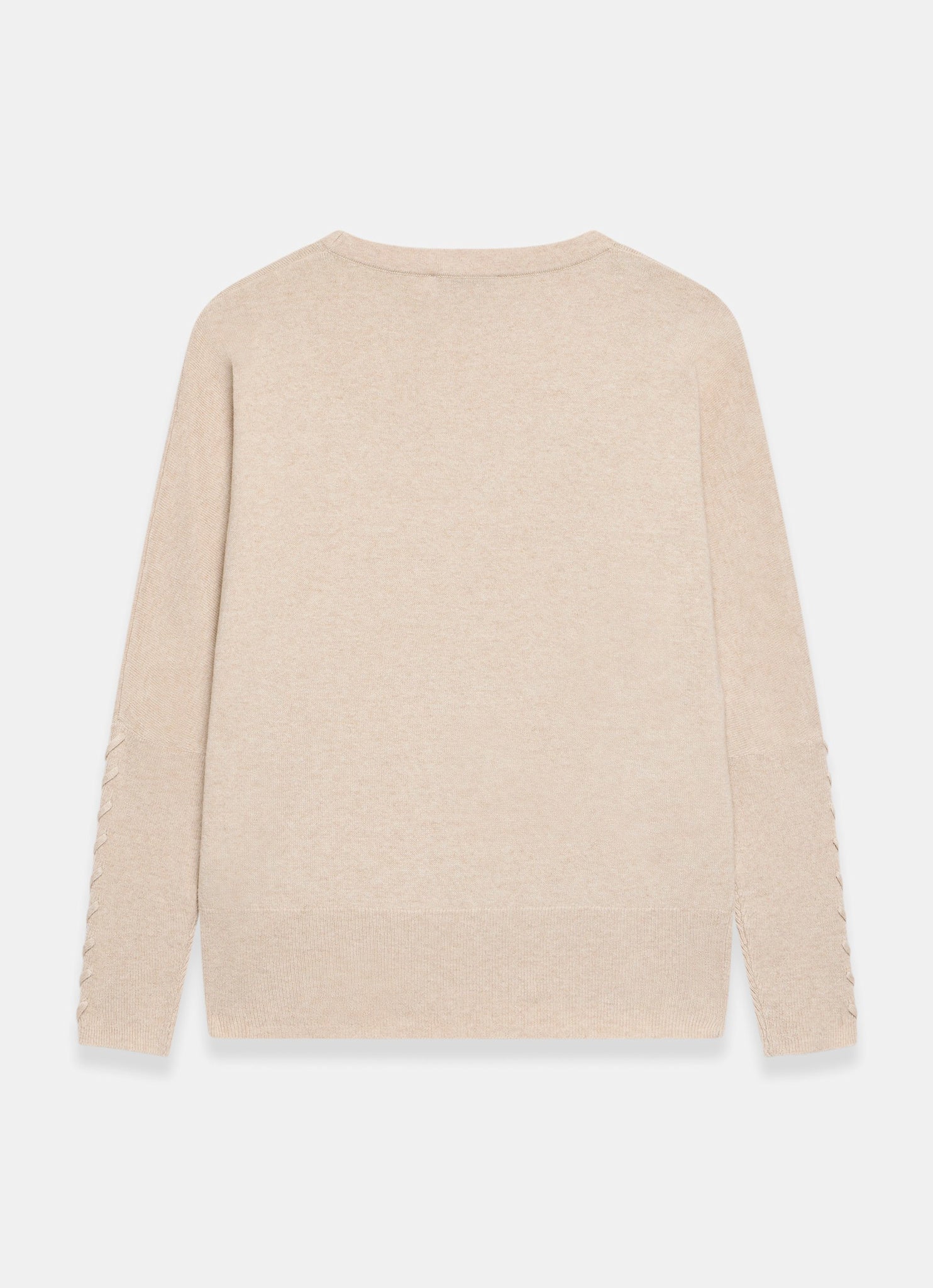 Neutral Cotton Blend Stitch Detail Jumper