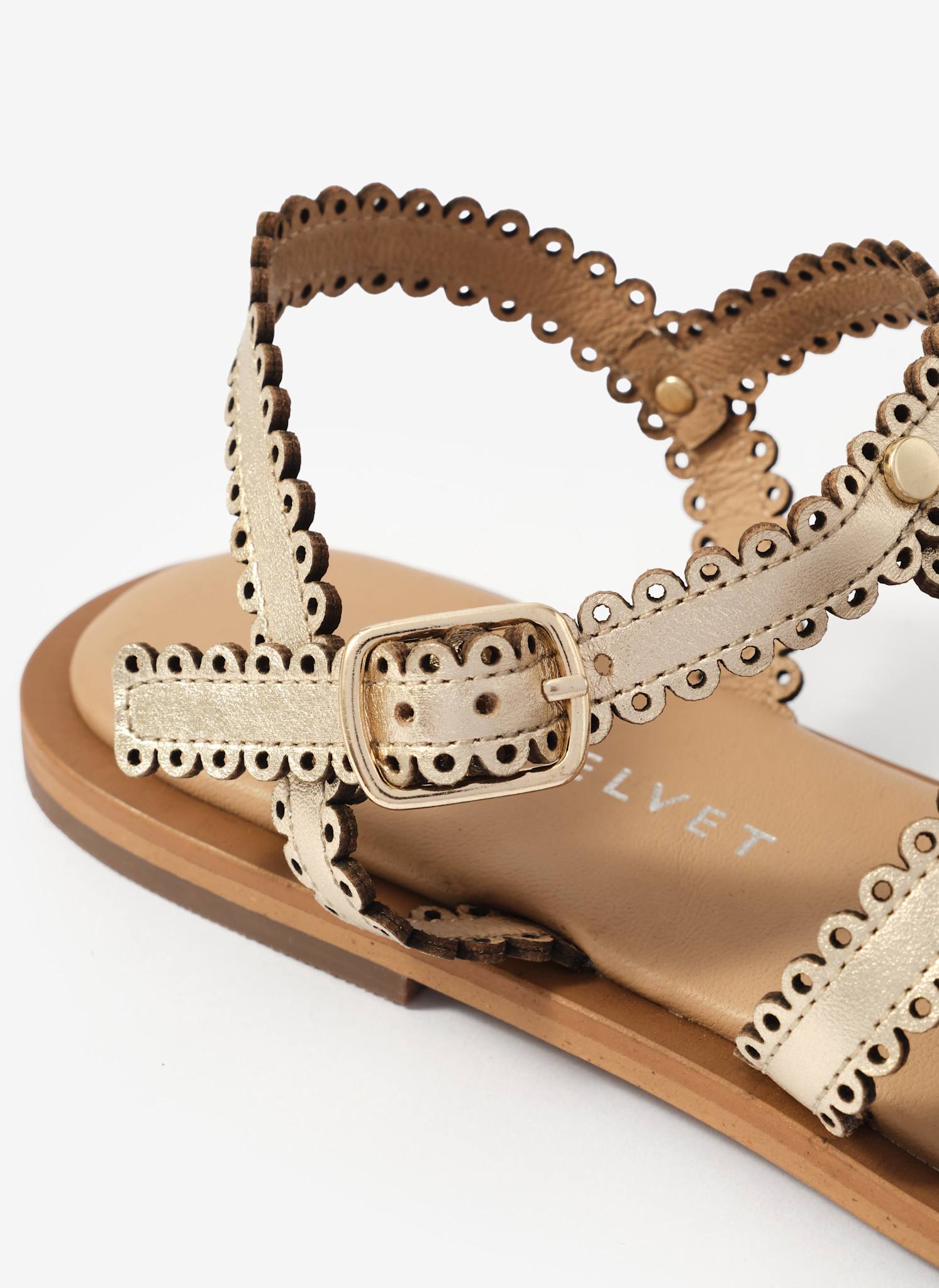 Nicola Gold Leather Gladiator Sandals