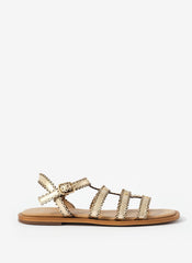 Nicola Gold Leather Gladiator Sandals