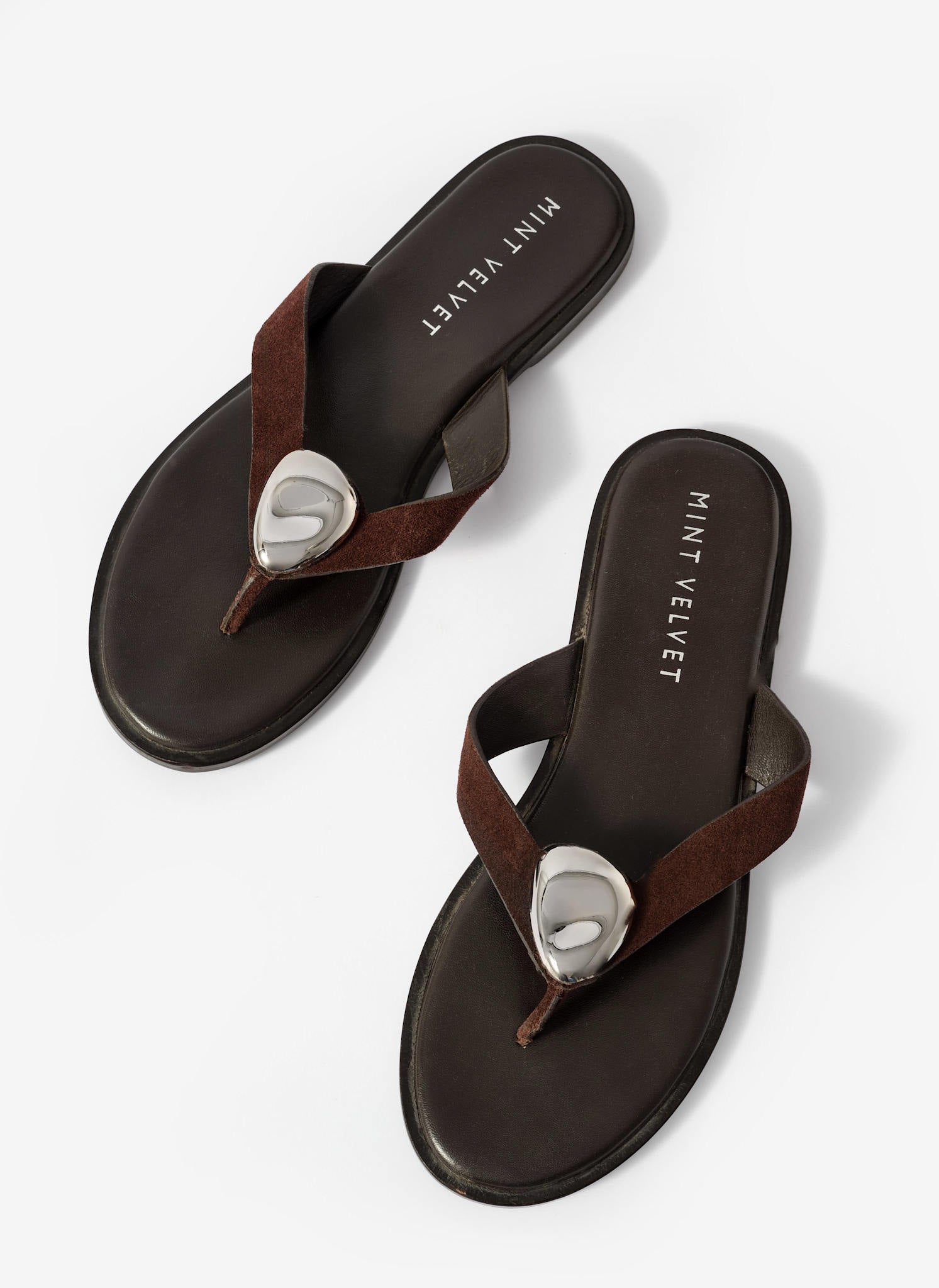 Nova Brown Leather Flip Flop Sandals