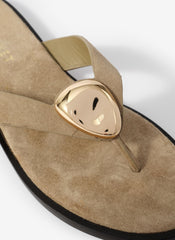 Nova Khaki Suede Flip Flop Sandals