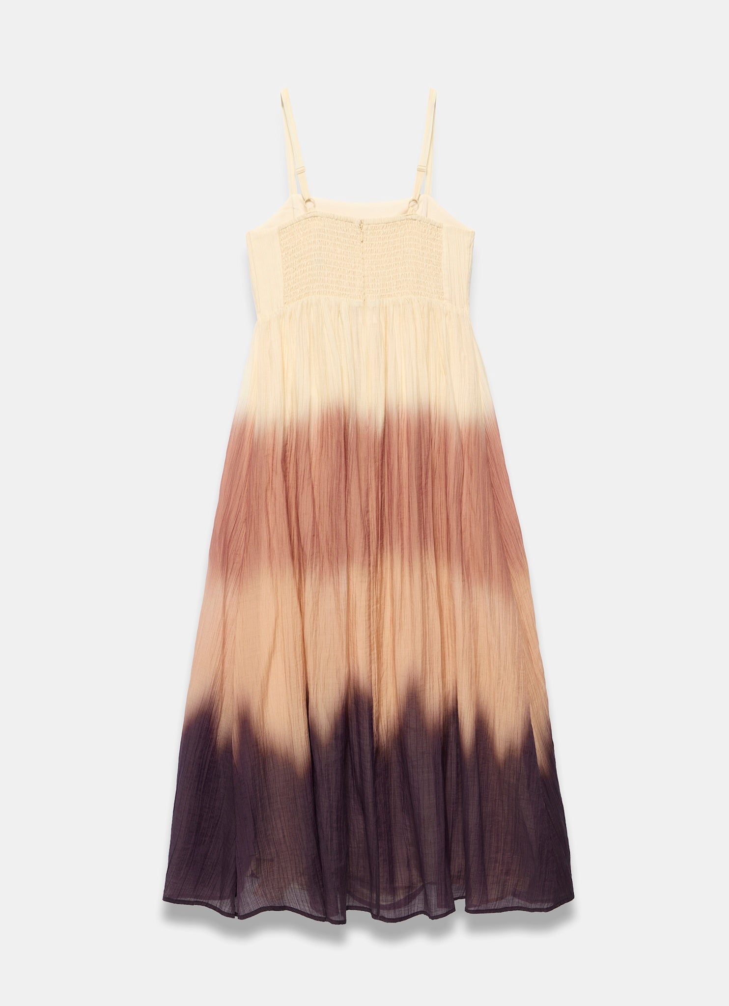 Brown Ombre Crinkle Maxi Dress