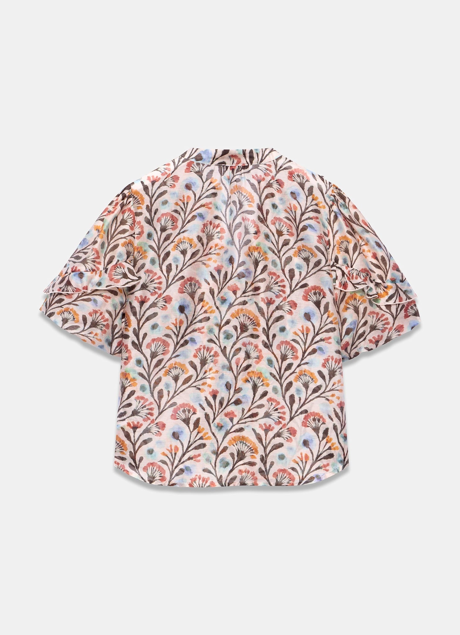 Orange Floral Print  Blouse