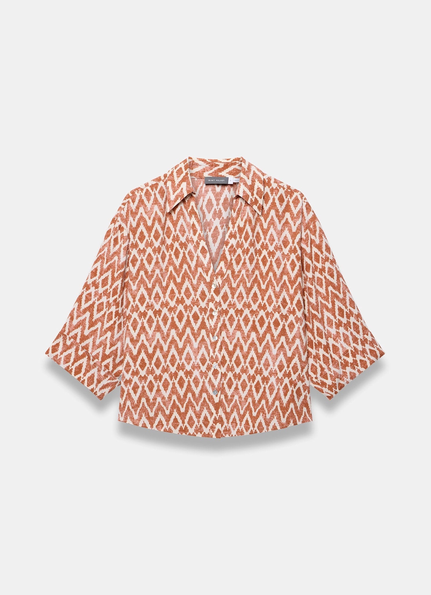 Orange Geo Print Resort Shirt