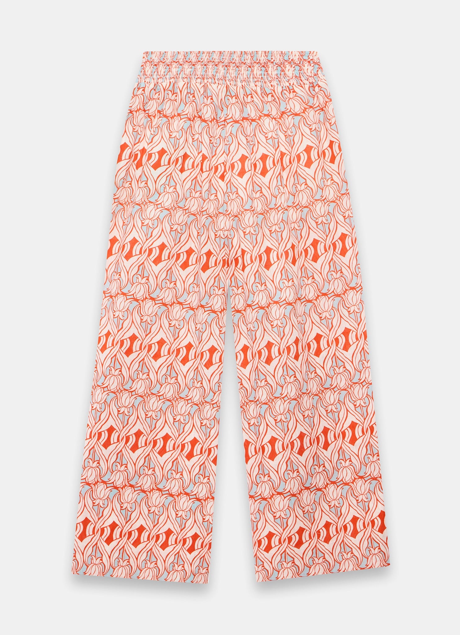 Orange Print Wide Trousers