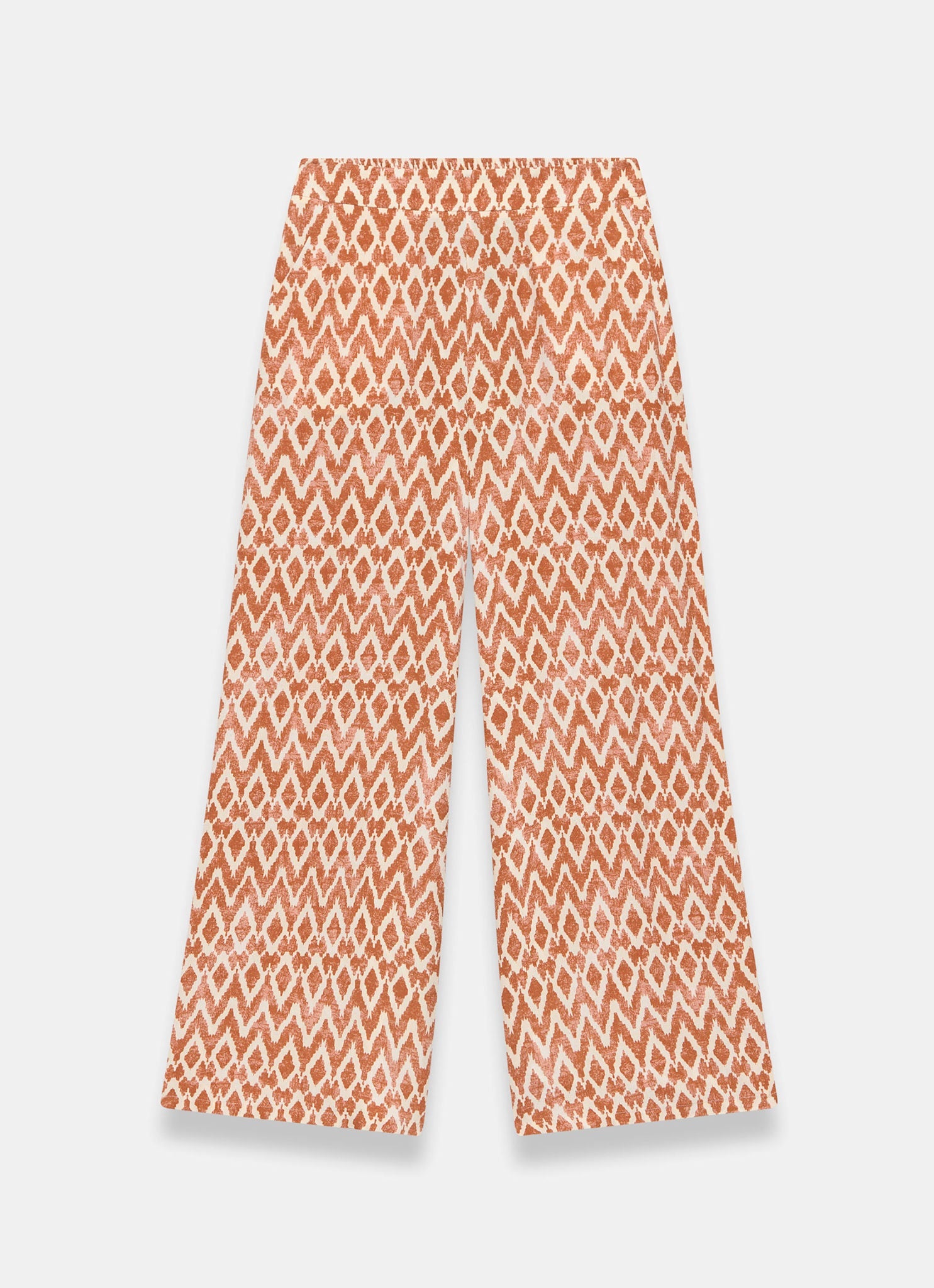 Orange Geo Print Wide Leg Trousers