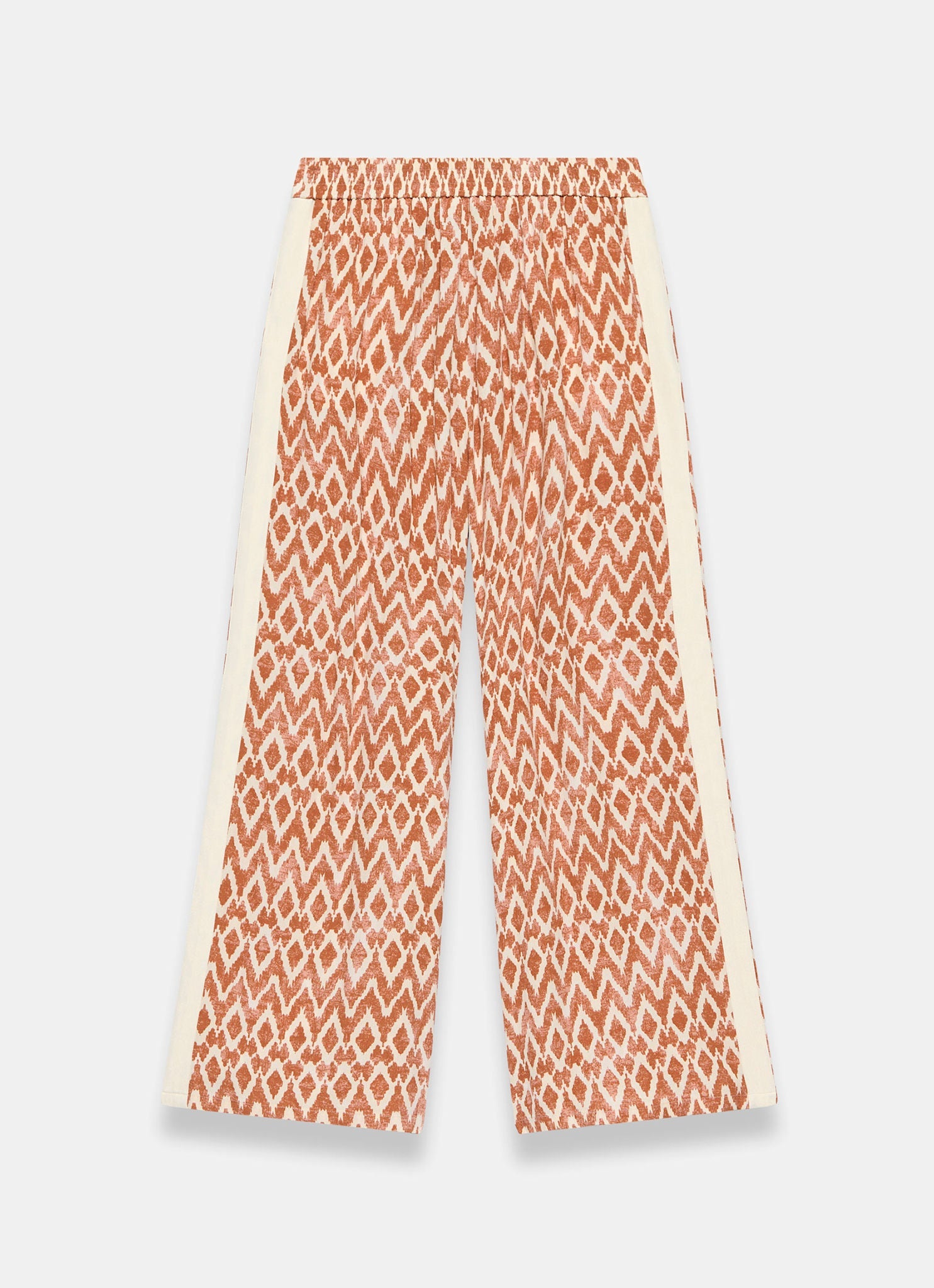 Orange Geo Print Wide Leg Trousers