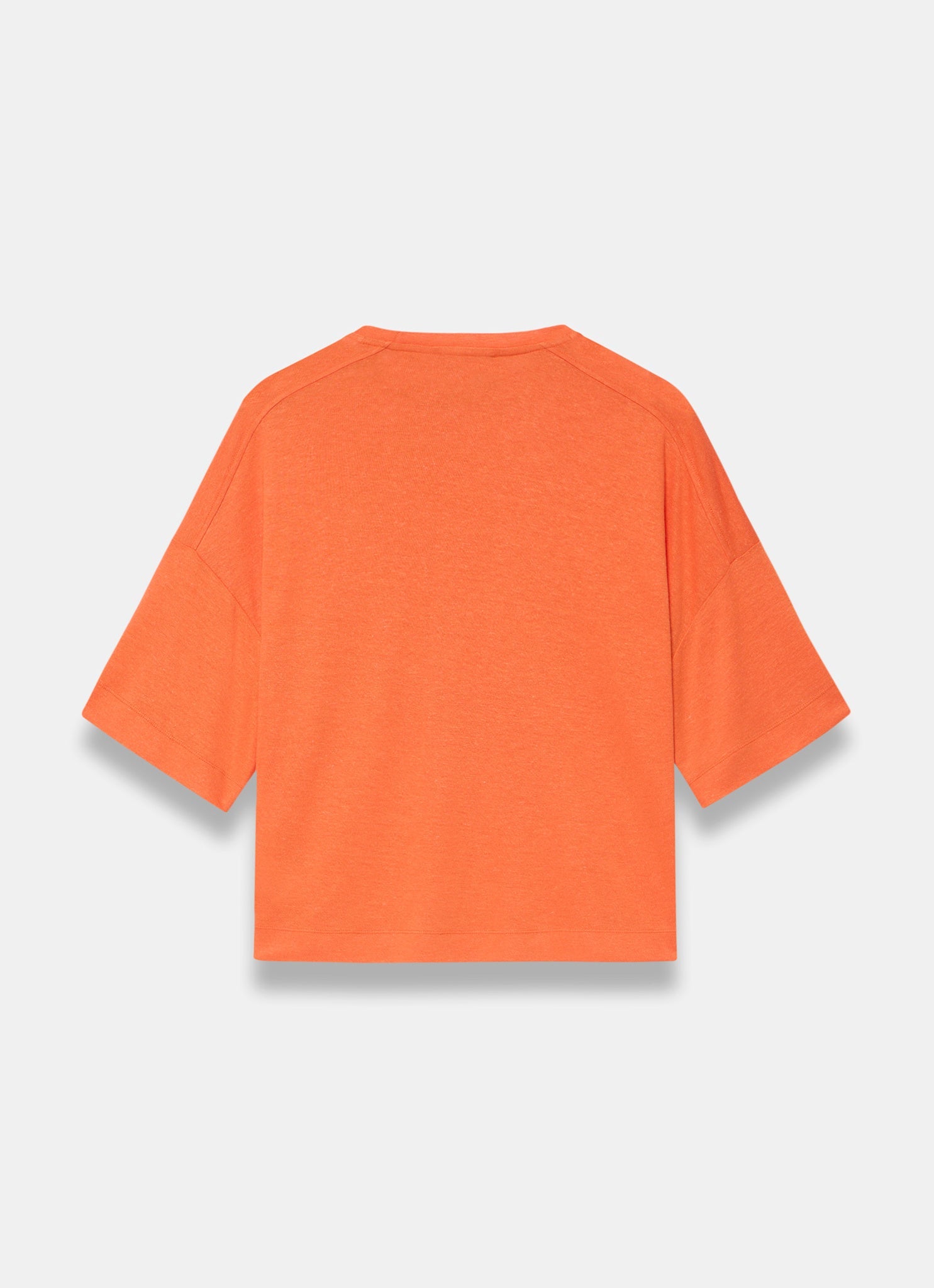 Orange Linen Blend Boxy T-Shirt