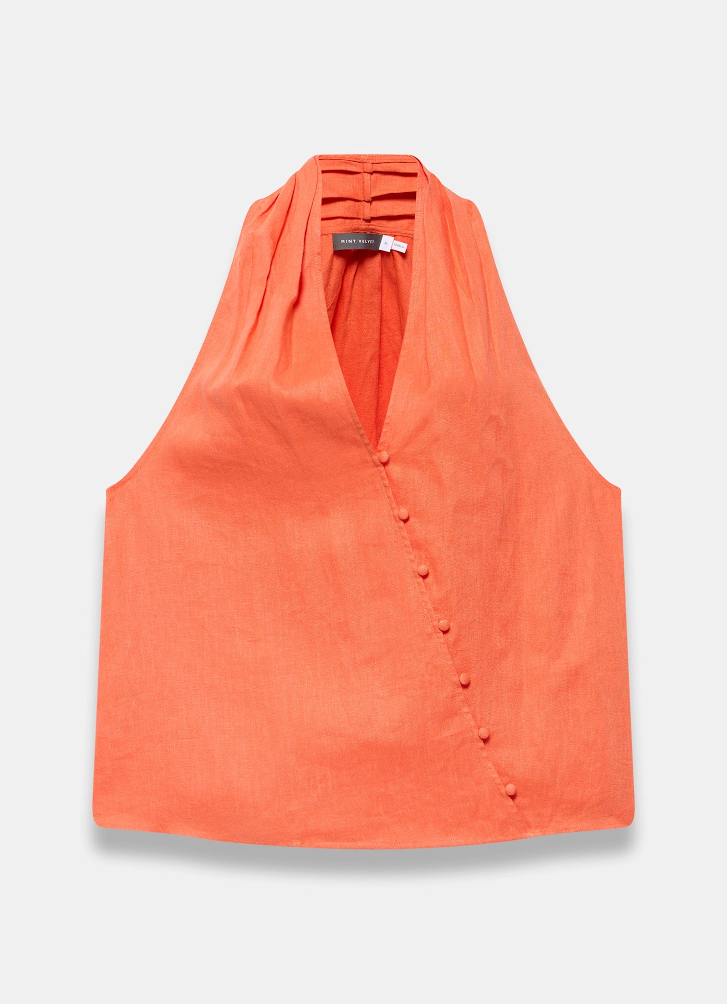 Orange Linen Halter Top