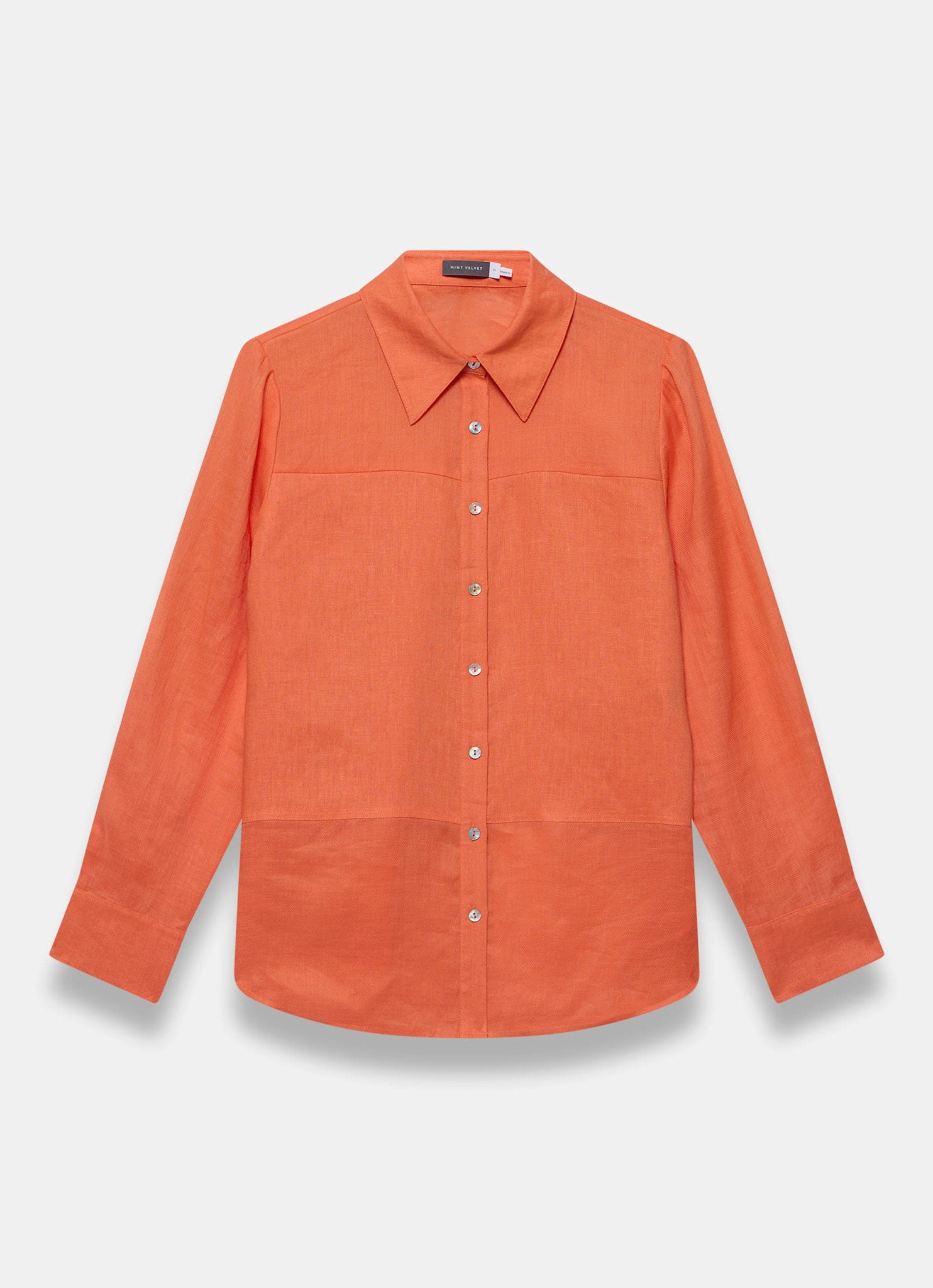 Orange Linen Blend Shirt
