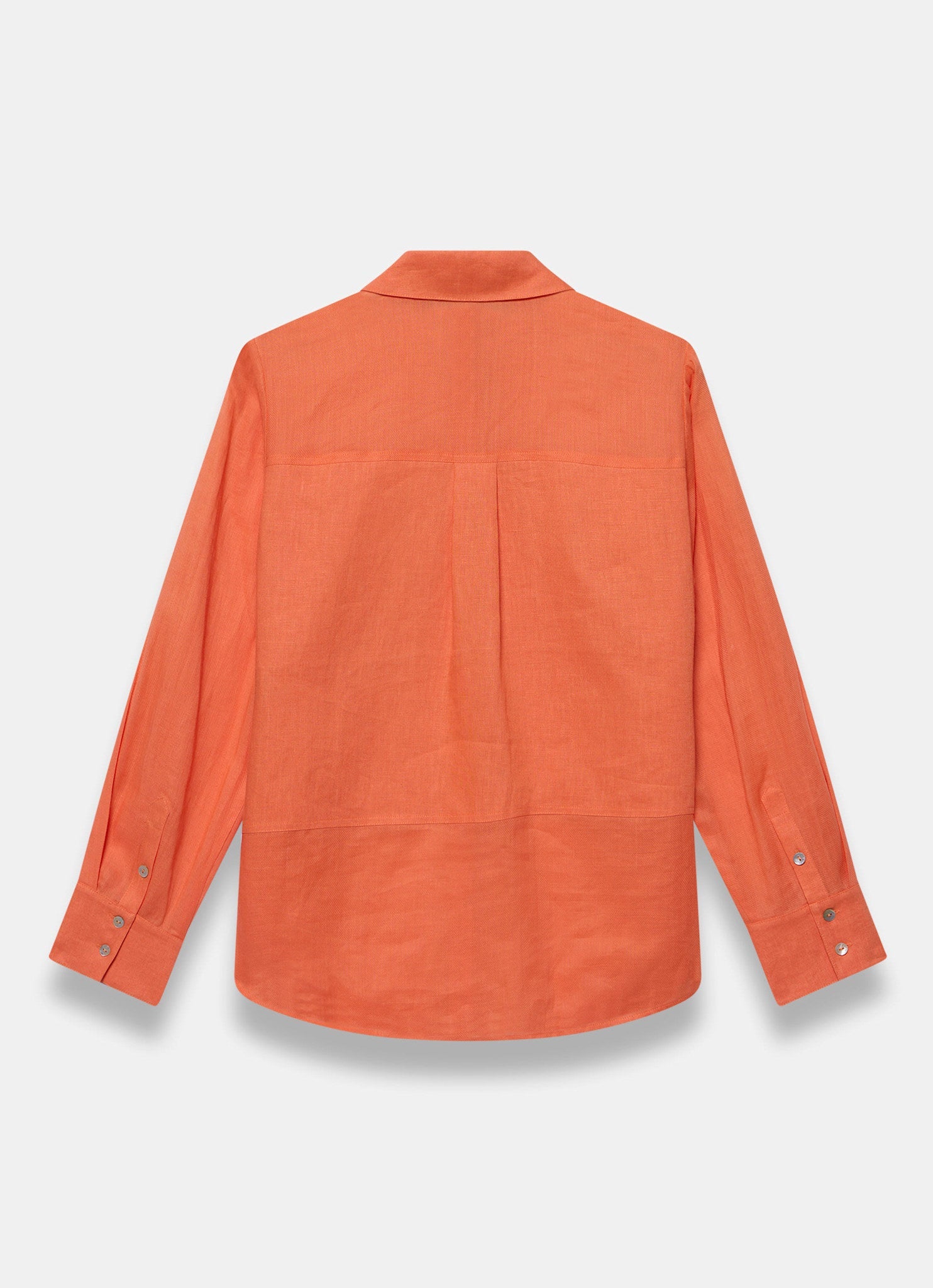 Orange Linen Blend Shirt