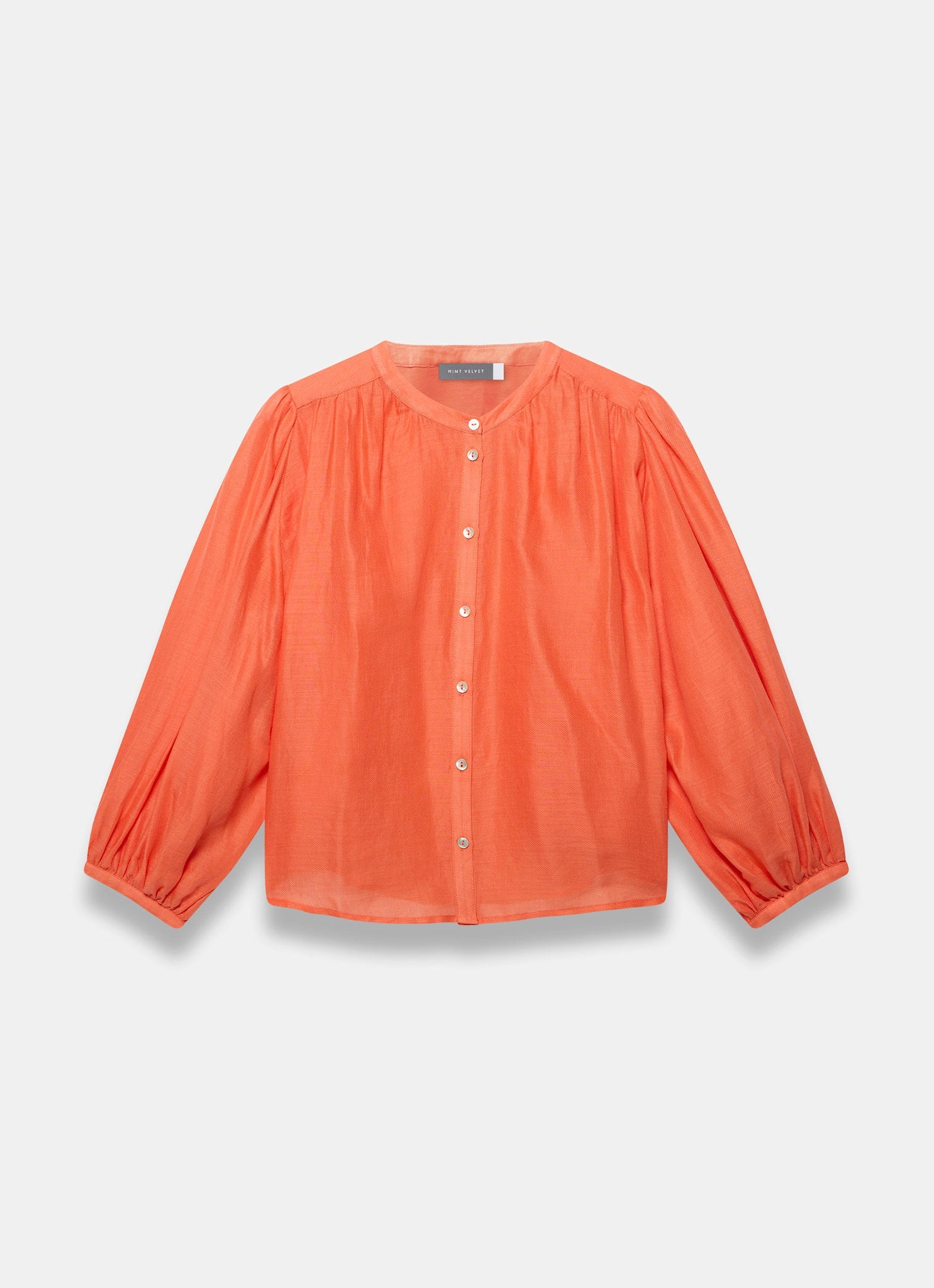 Orange Ramie Batwing Blouse