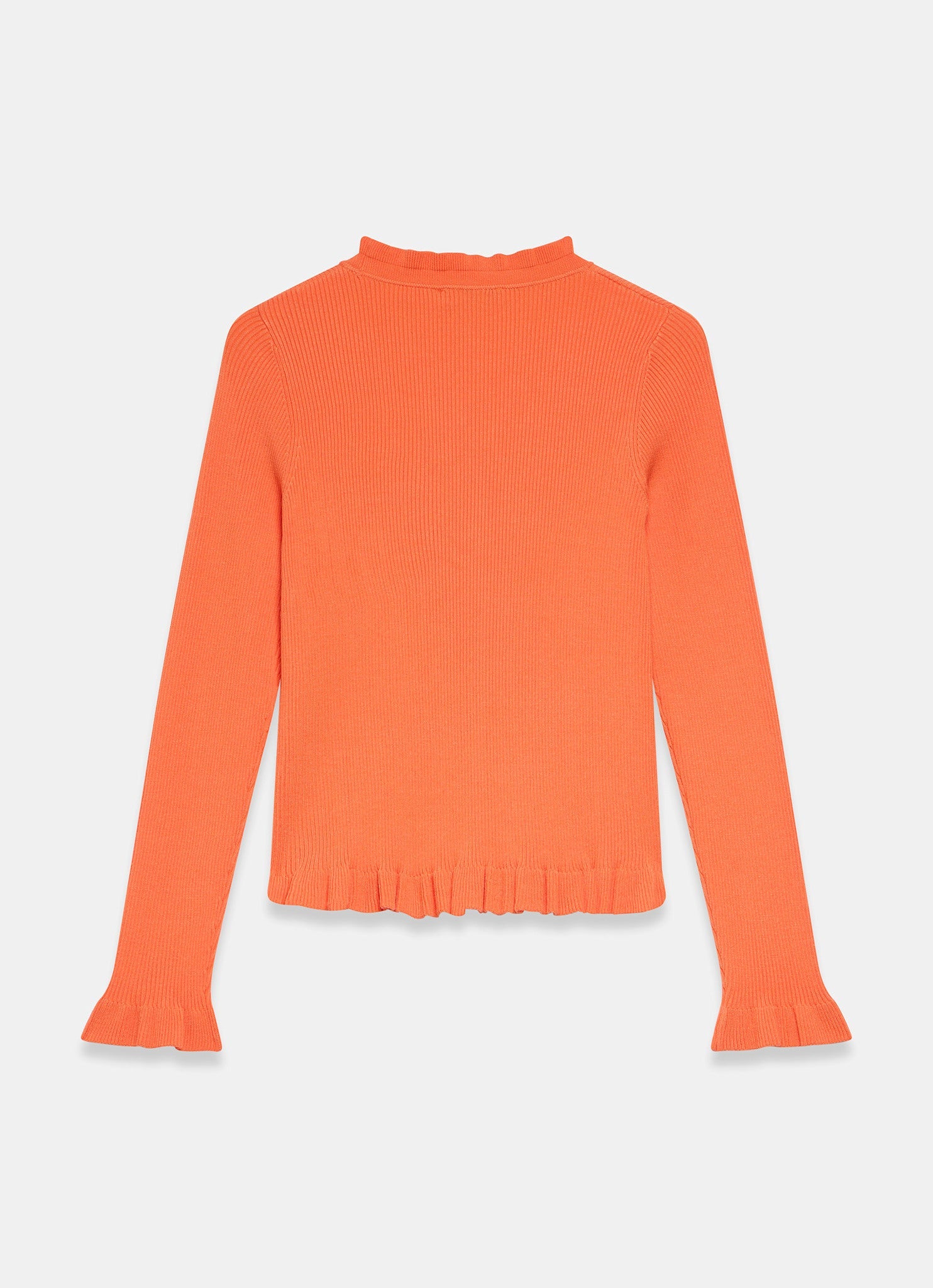Orange Ruffle Detail Cardigan