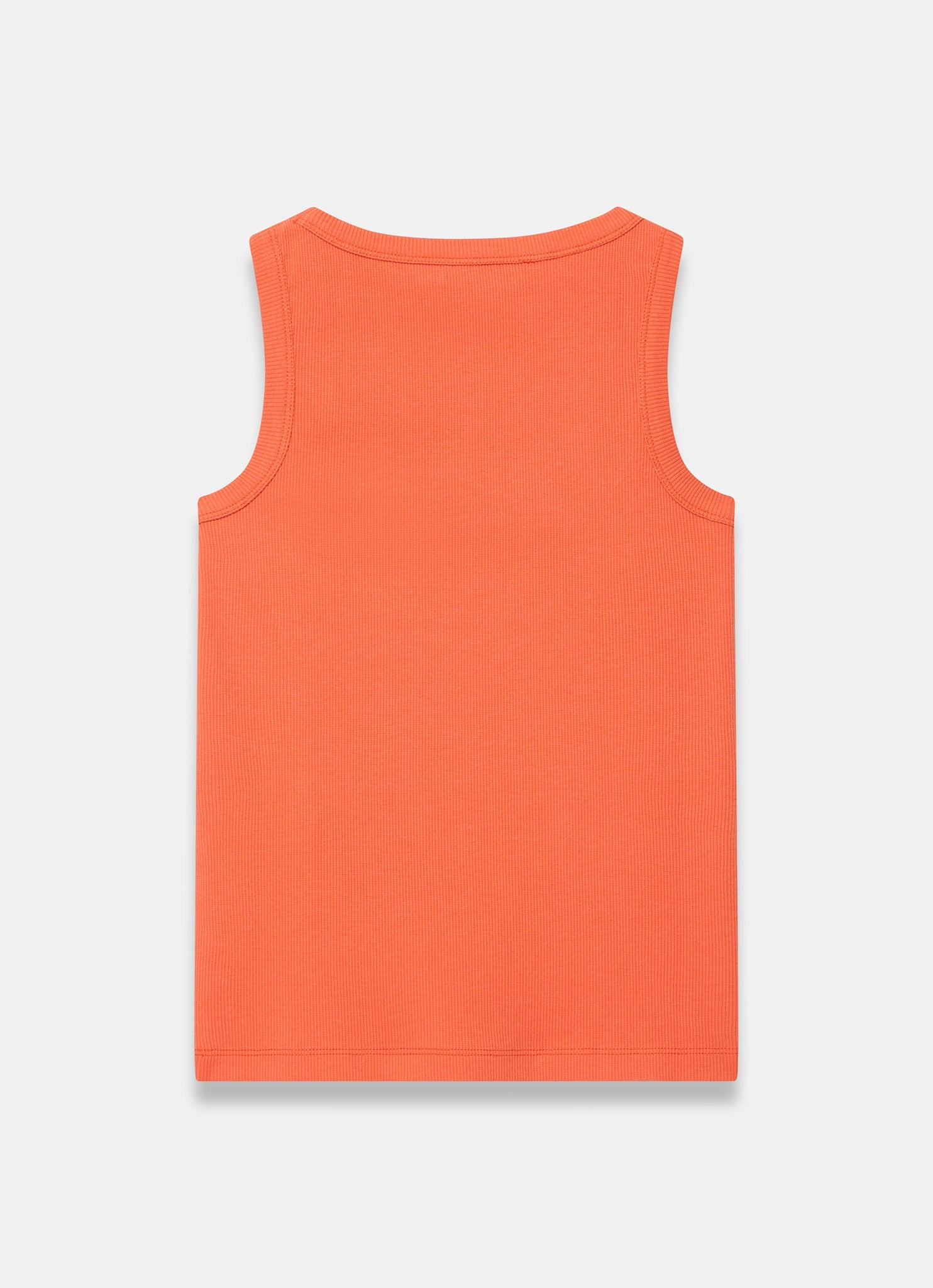 Orange Cotton Blend Scoop Neck Vest