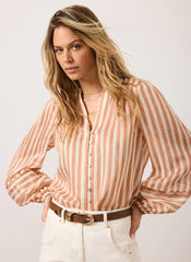 Orange Striped Blouse