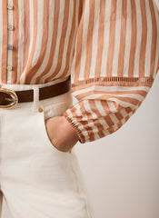 Orange Striped Blouse