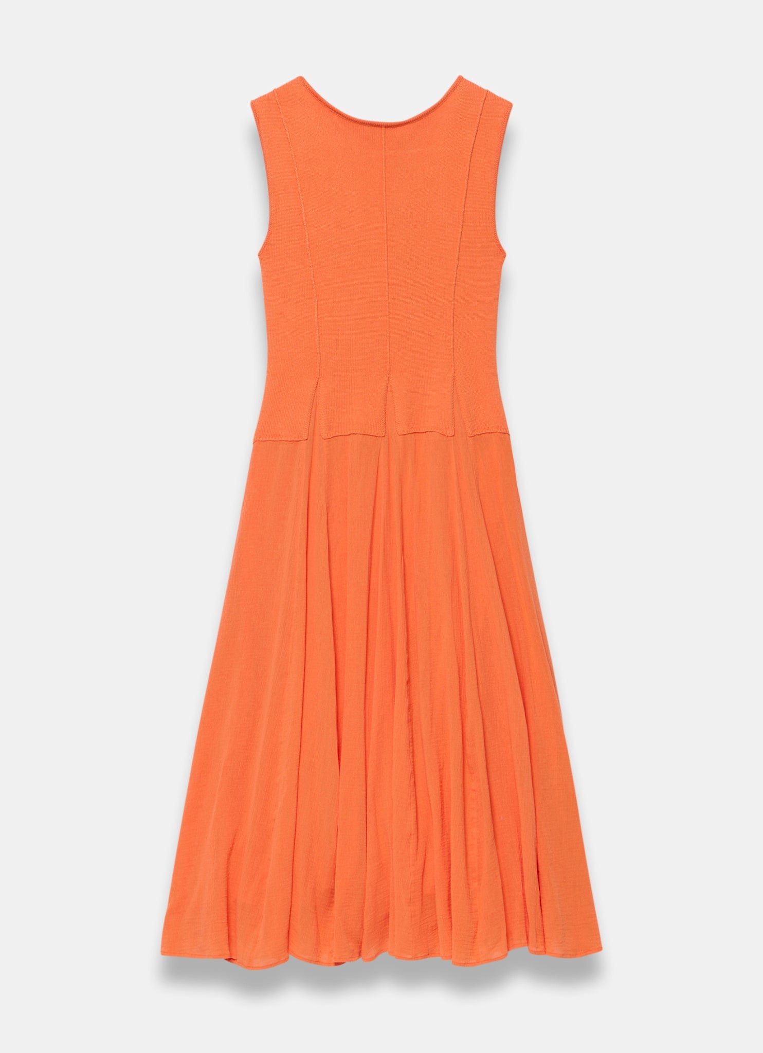 Orange Cotton Blend Drop Waist Maxi Dress