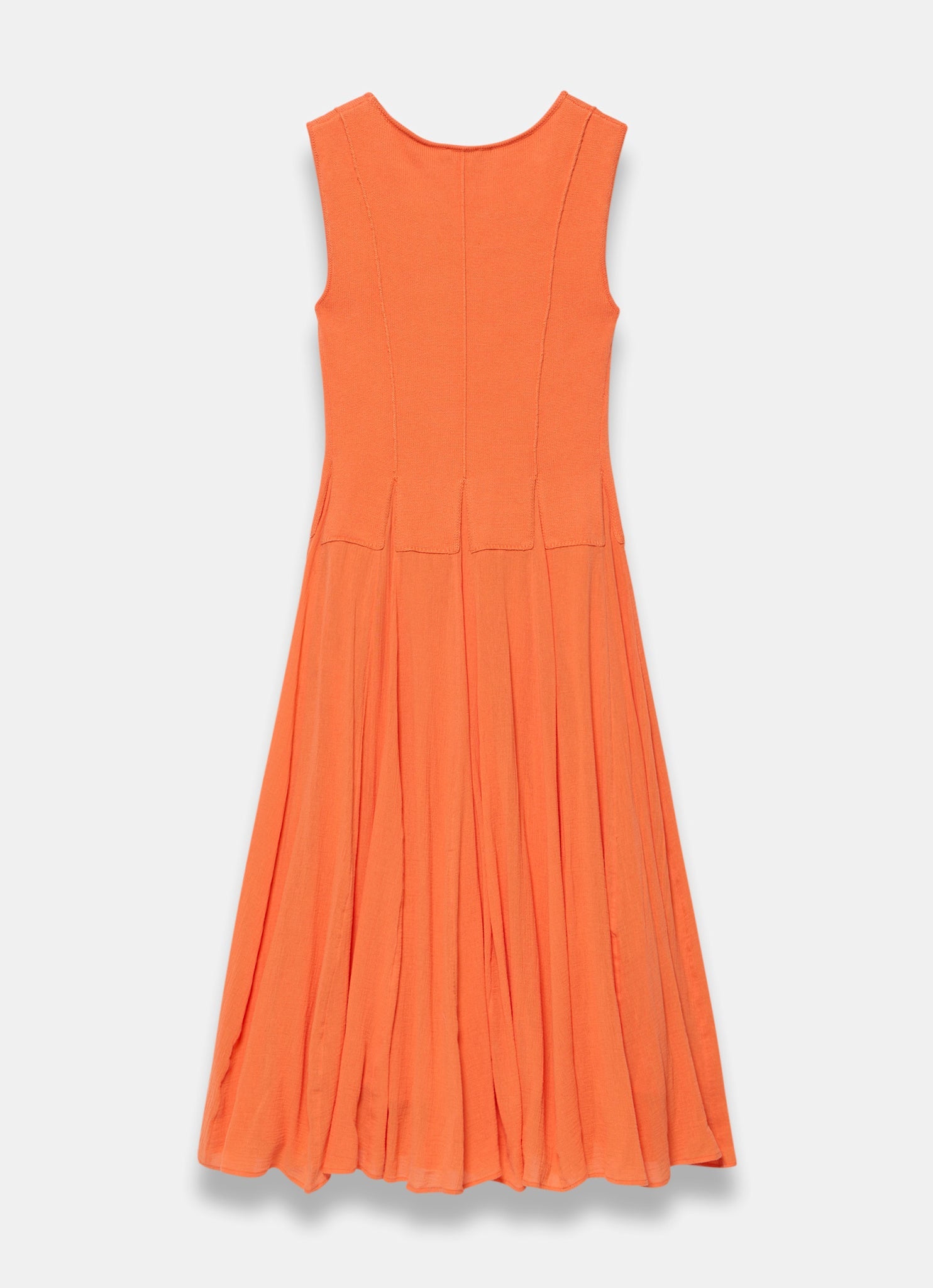 Orange Cotton Blend Drop Waist Maxi Dress