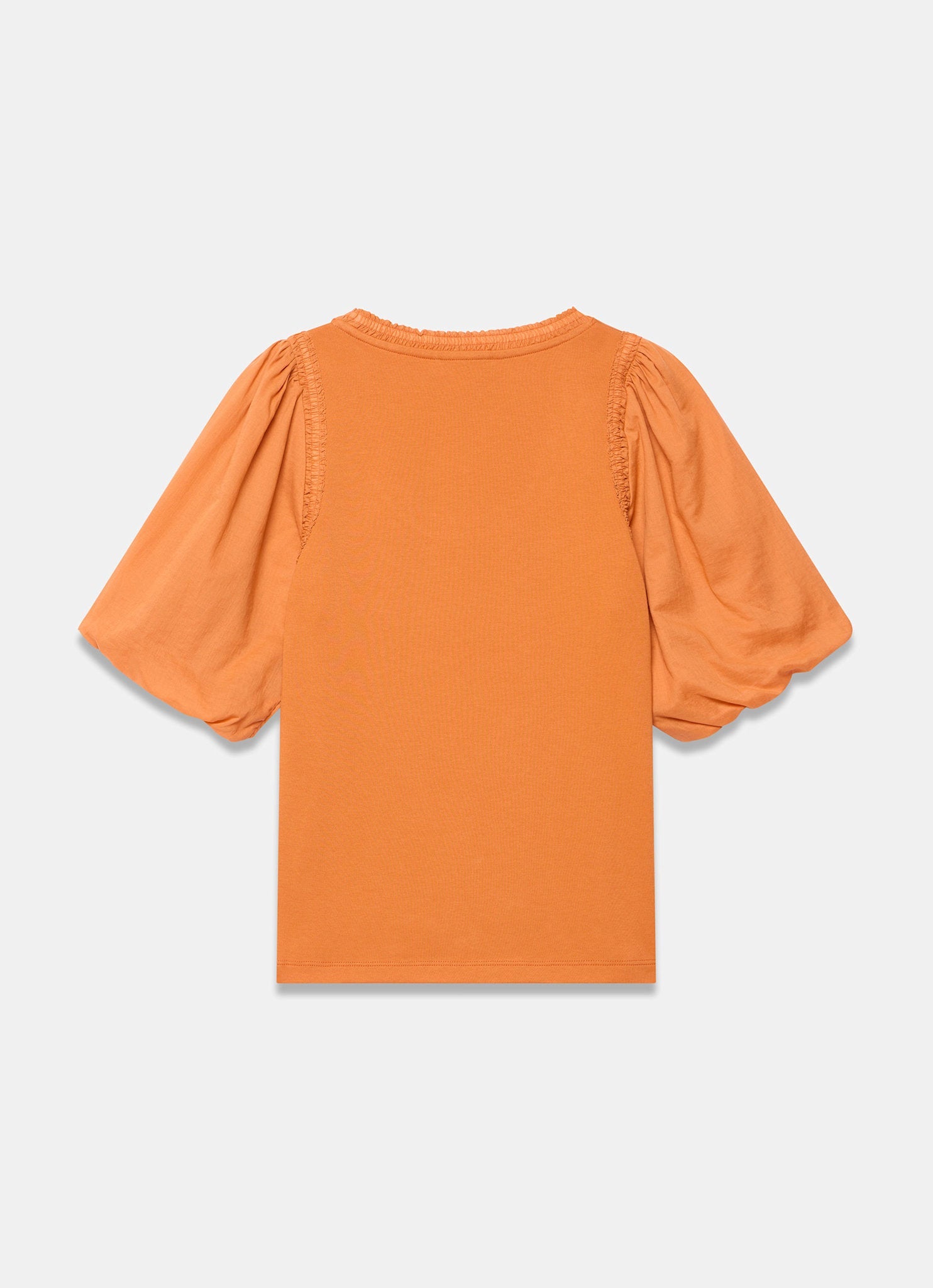 Orange Cotton Puff Sleeve Top