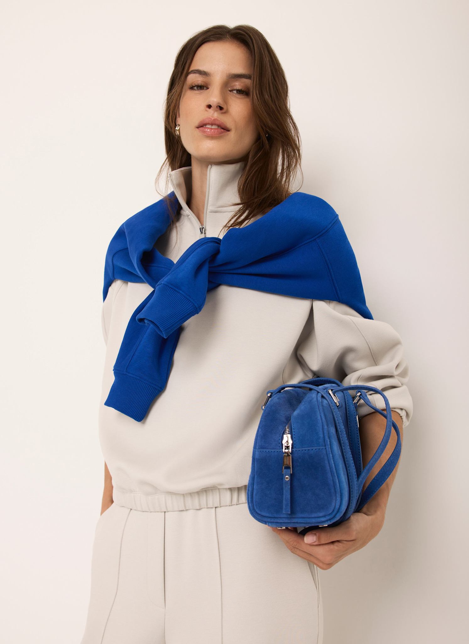 Otti Blue Suede Shoulder Bag
