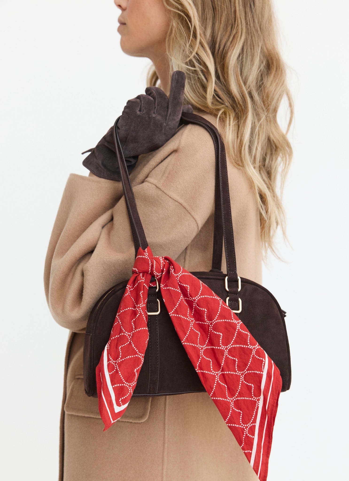 Otti Brown Suede Shoulder Bag