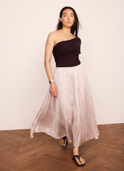 Neutral Crinkle Maxi Skirt