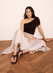Neutral Crinkle Maxi Skirt