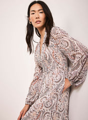 Paisley Print Boho Maxi Dress