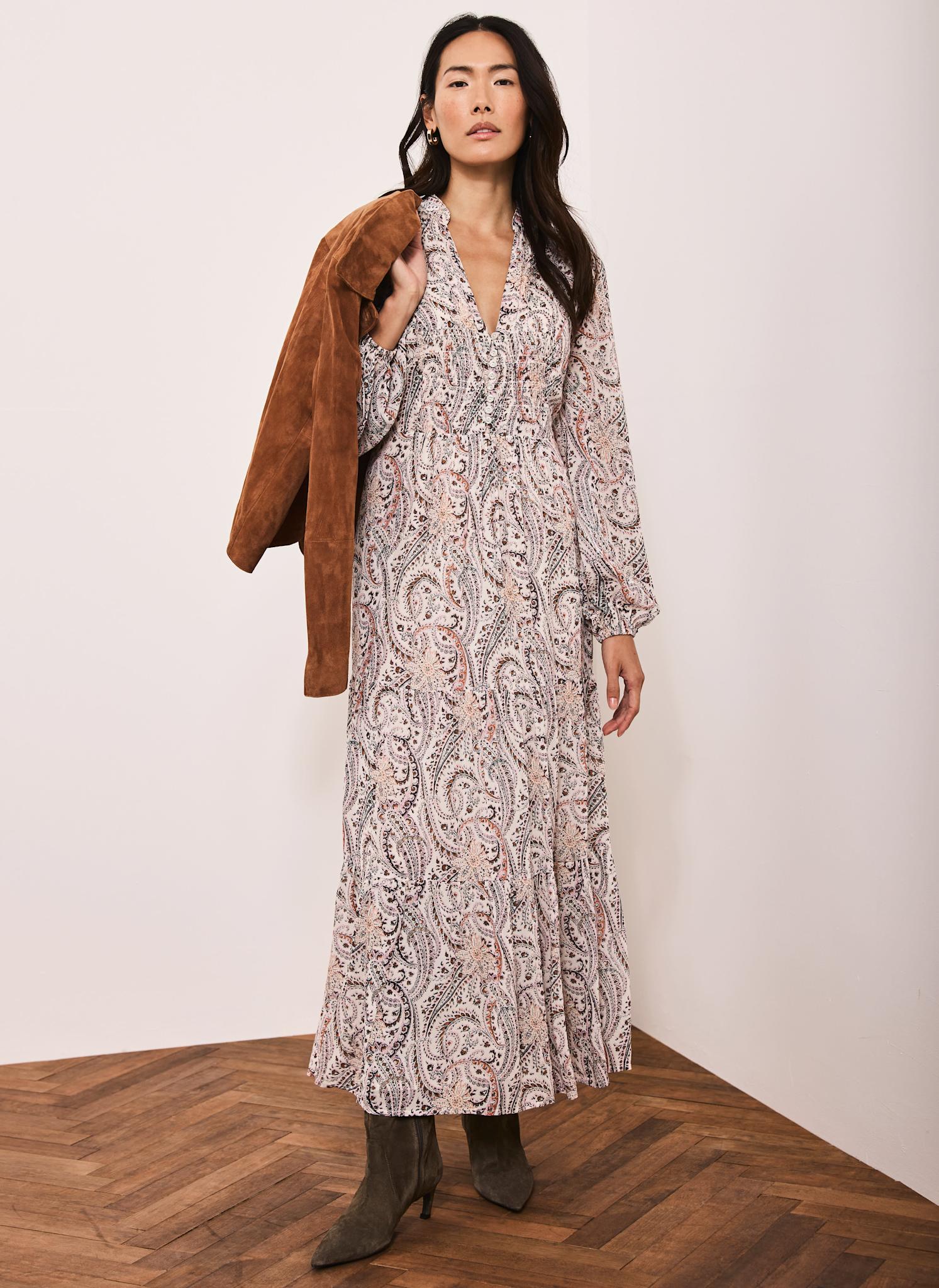 Paisley Print Boho Maxi Dress