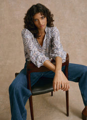 Neutral Paisley Print Blouse