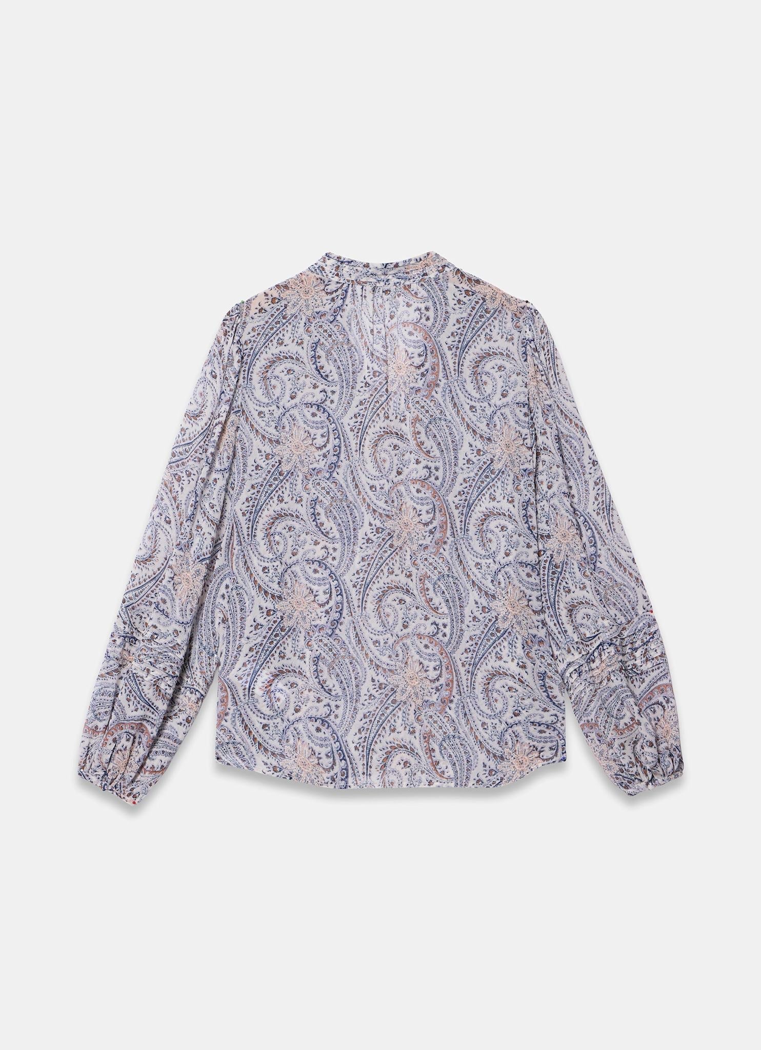 Neutral Paisley Print Blouse