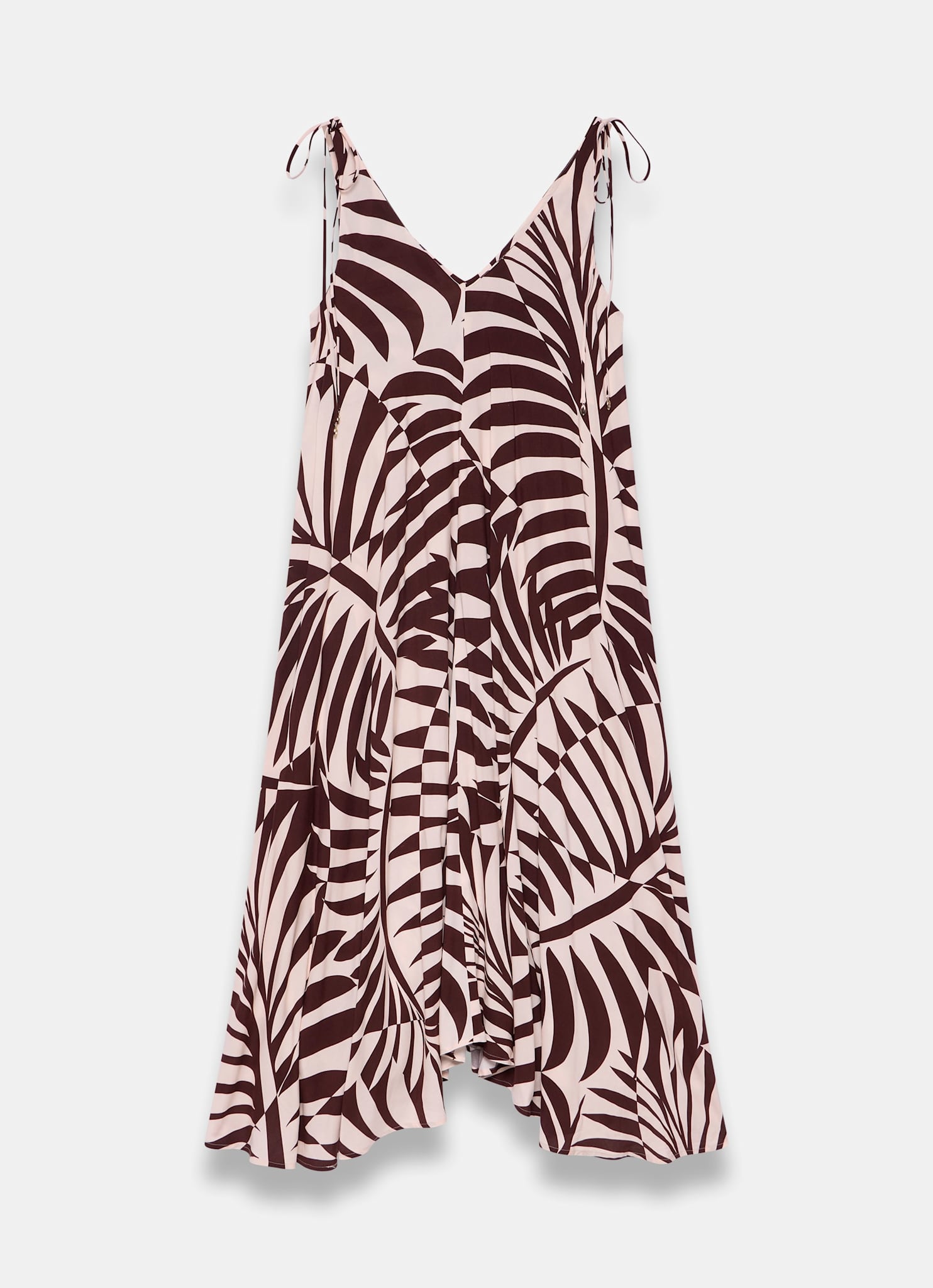 Burgundy Palm Print Maxi Dress