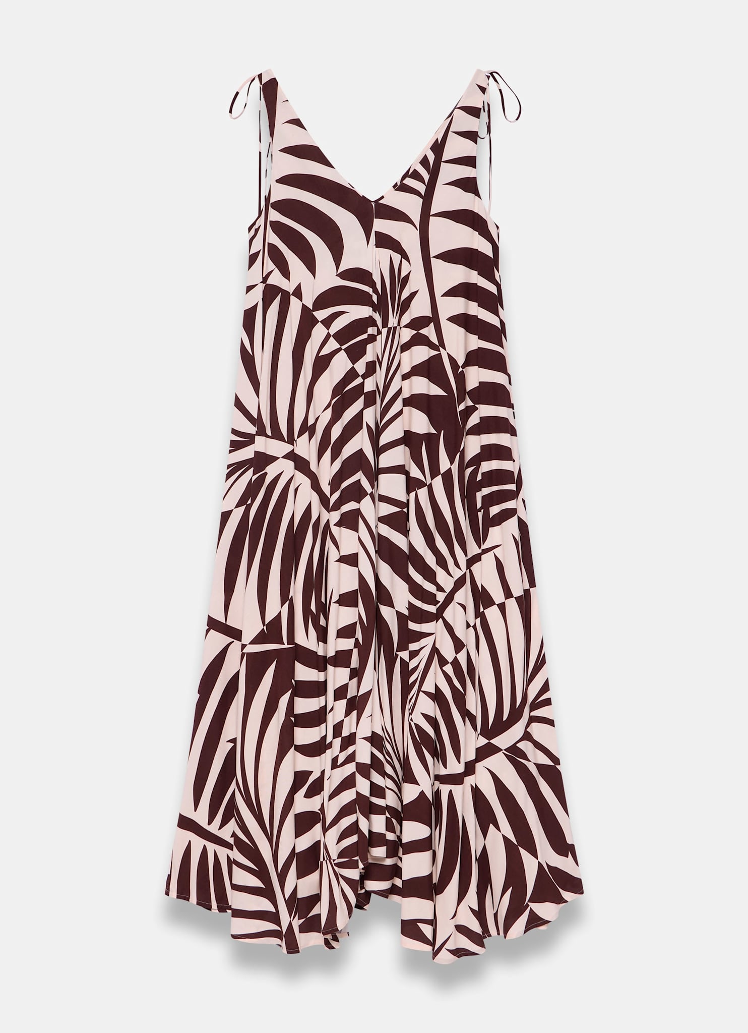 Burgundy Palm Print Maxi Dress
