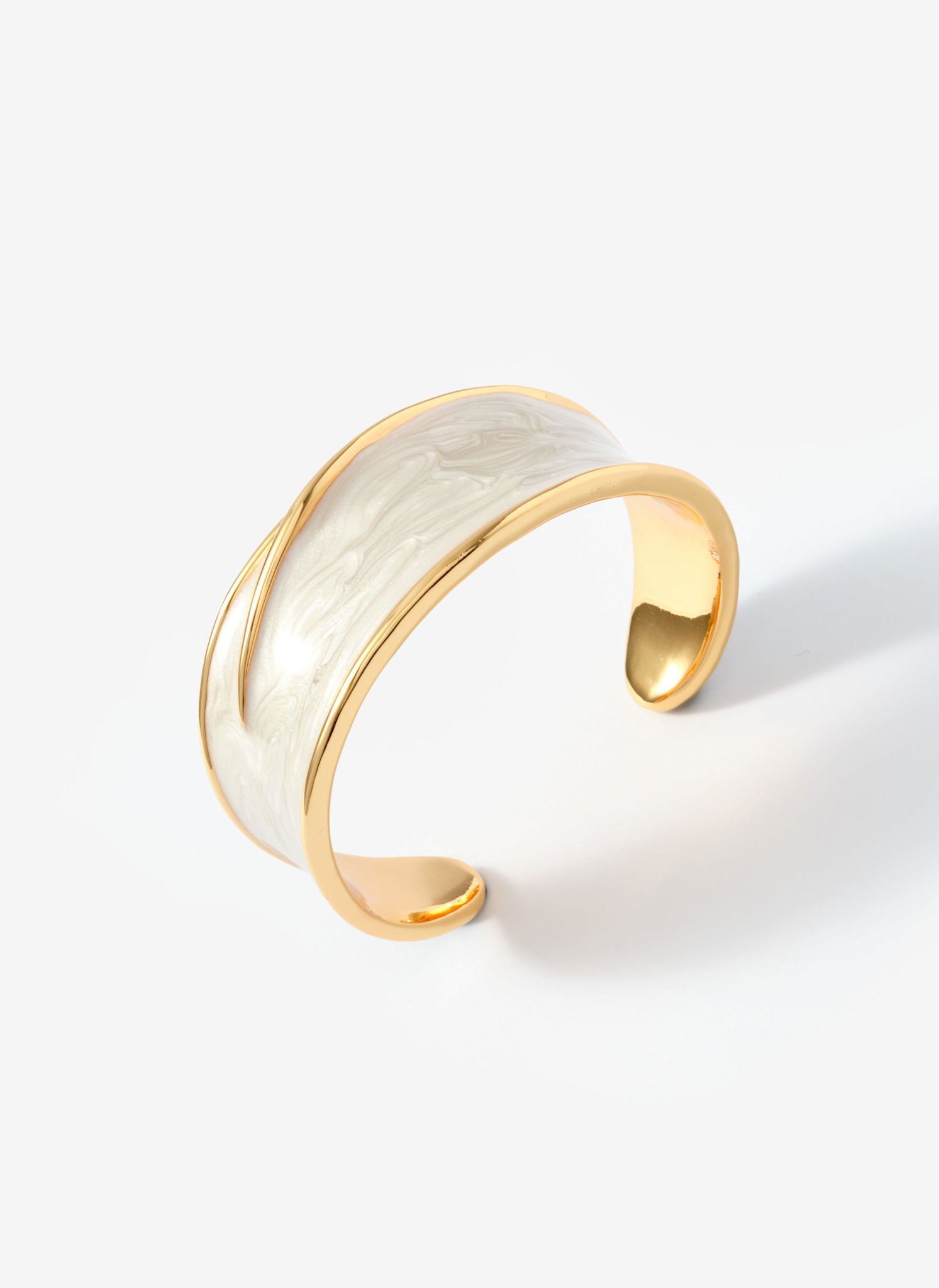 Gold Tone Pearlescent Bangle