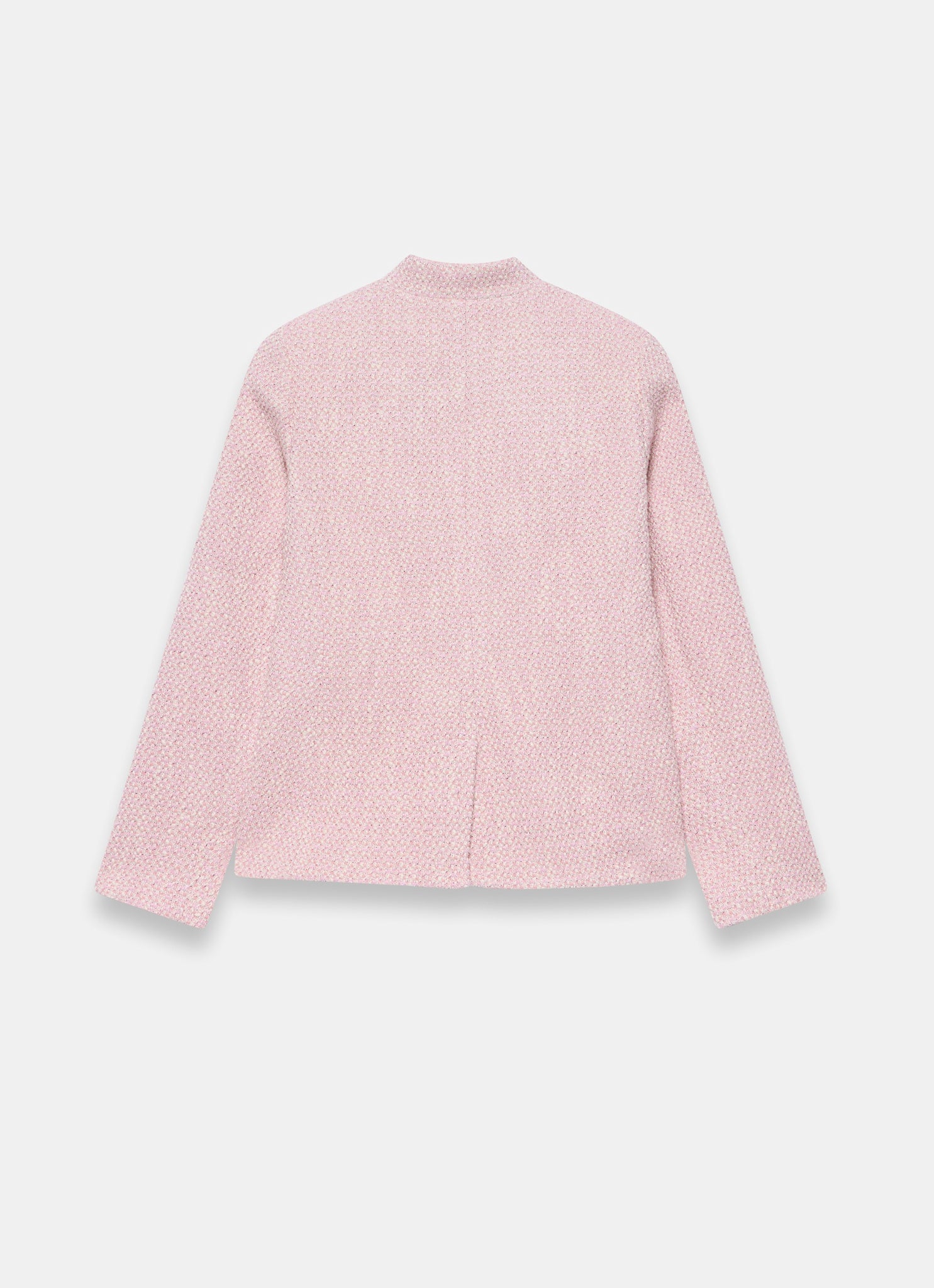 Pink Cotton Blend Boucle Jacket