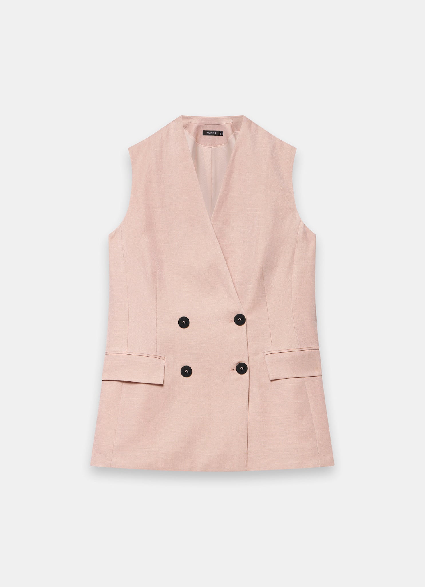 Pink Tailored Longline Waistcoat