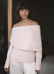 Pink Bardot Knit Jumper