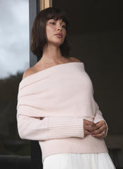 Pink Bardot Knit Jumper
