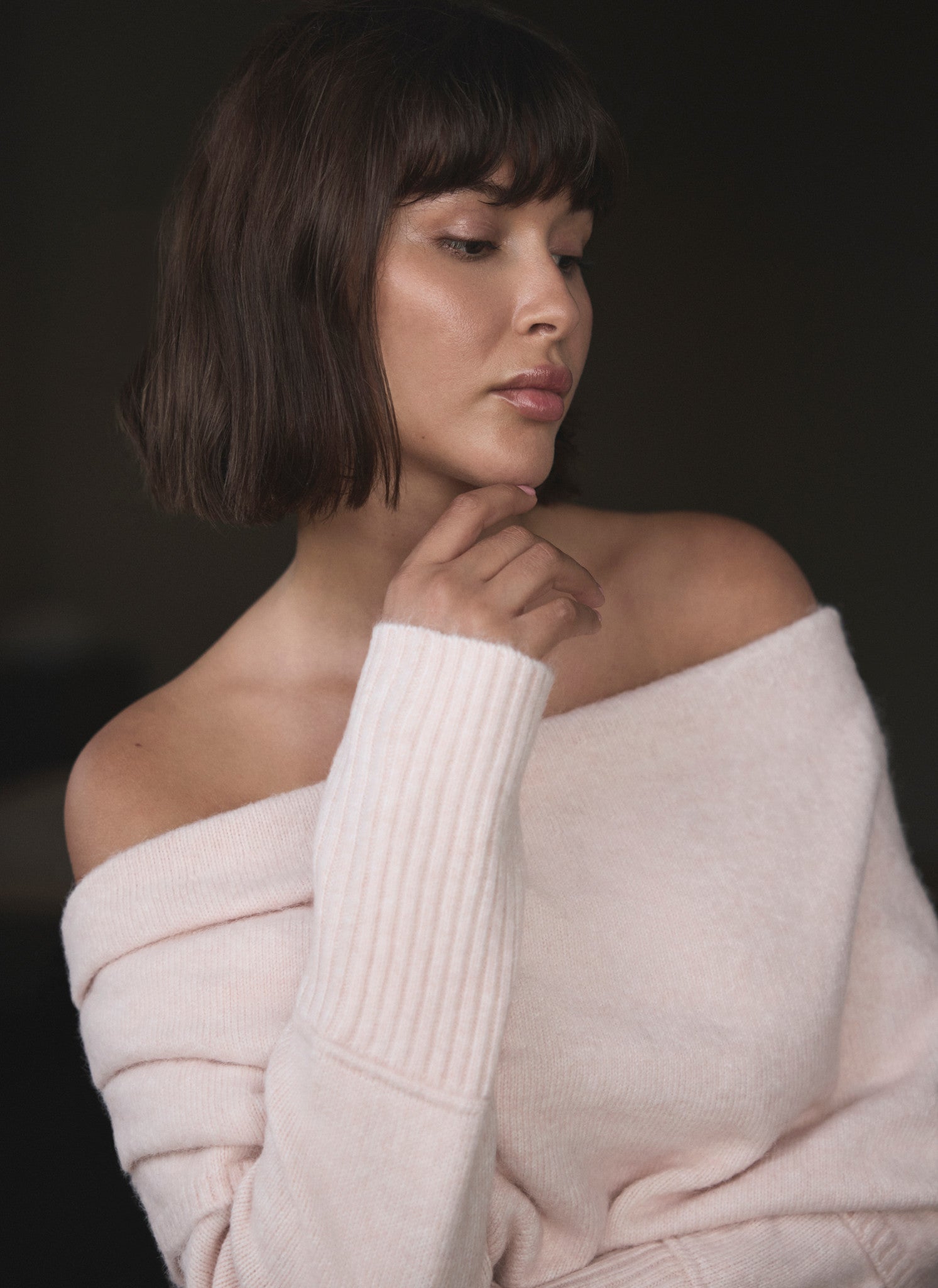 Pink Bardot Knit Jumper