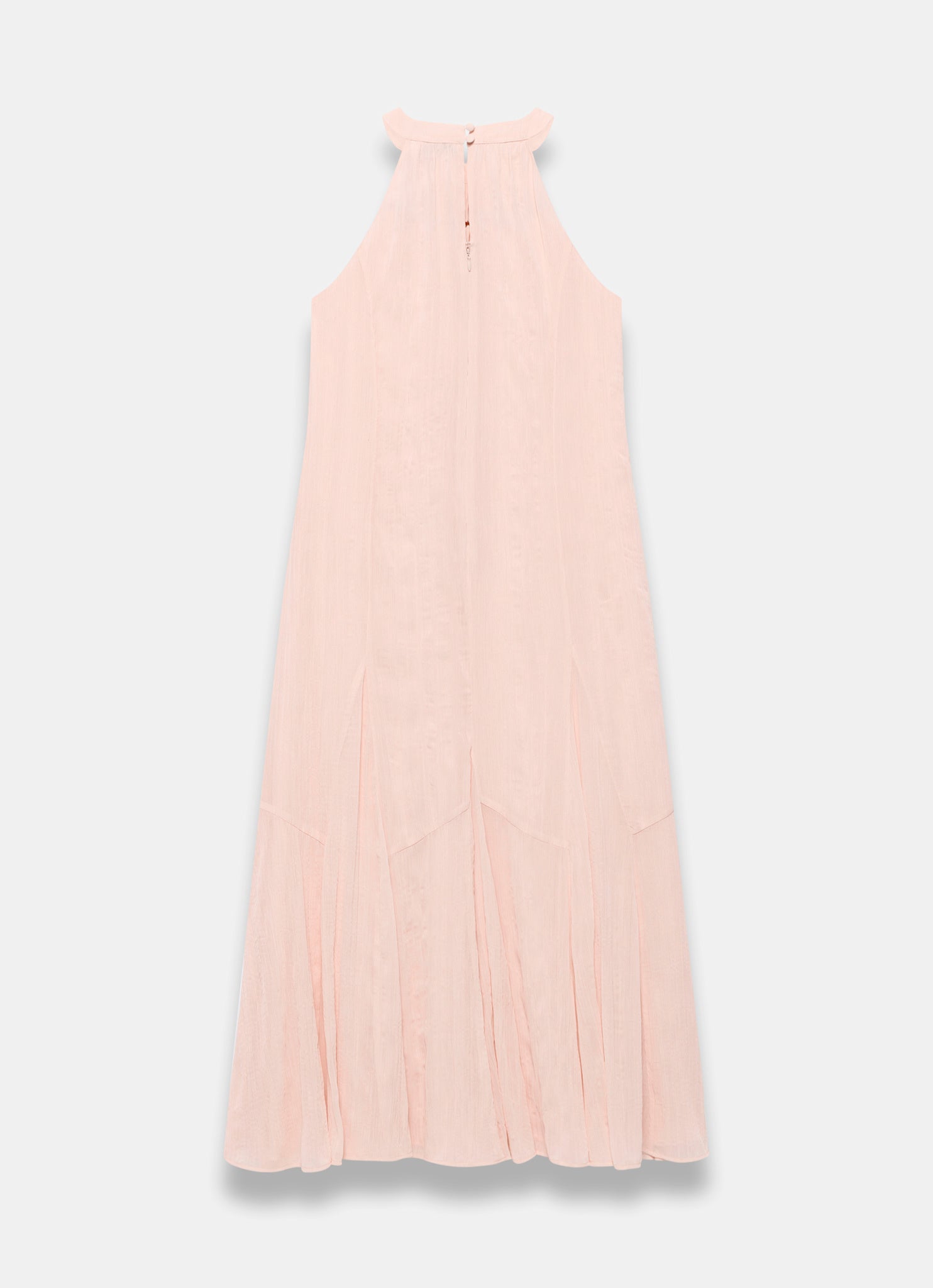 Pink Beaded Halter Maxi Dress