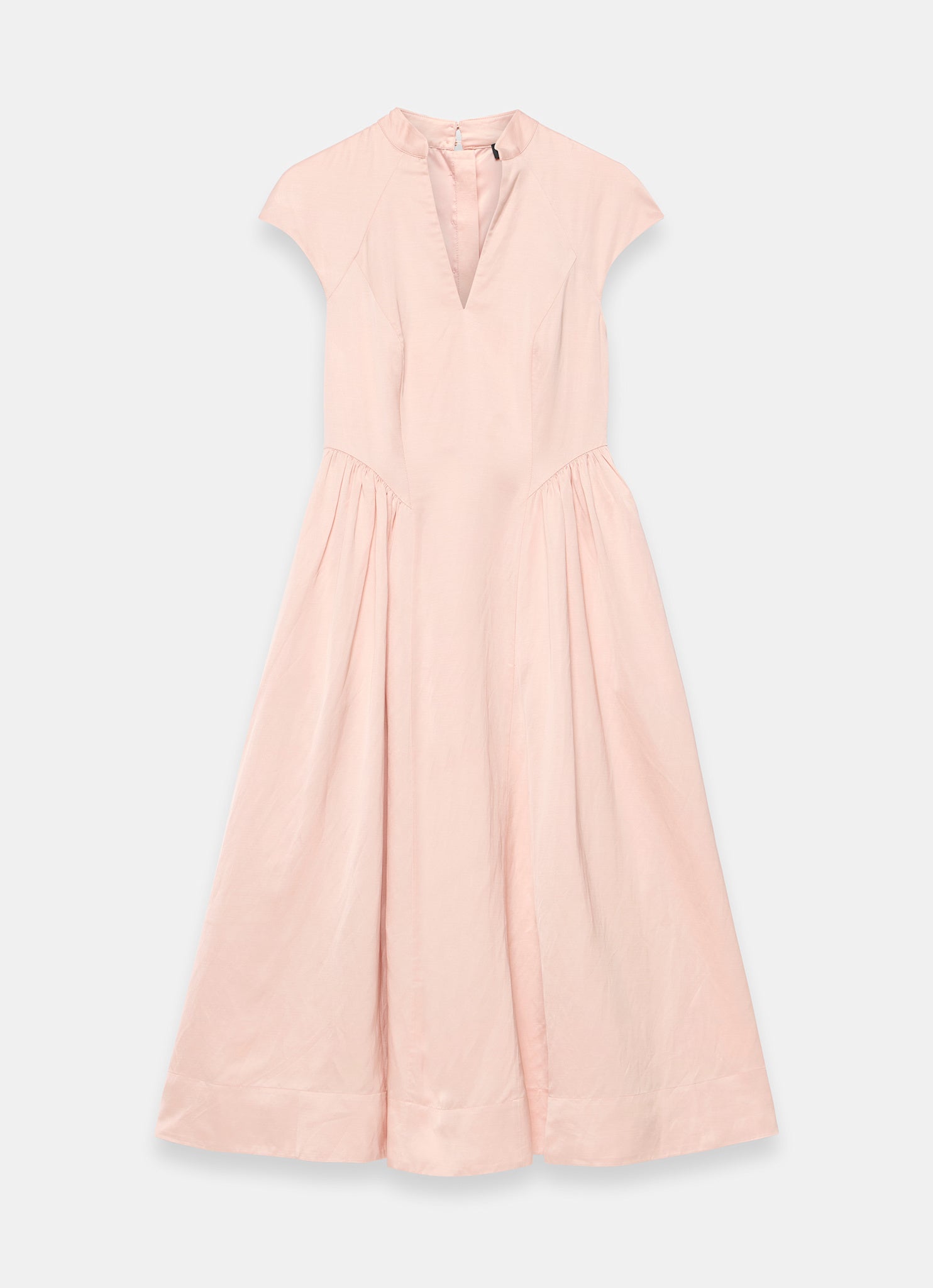 Pink Ruched Detail Midi Dress