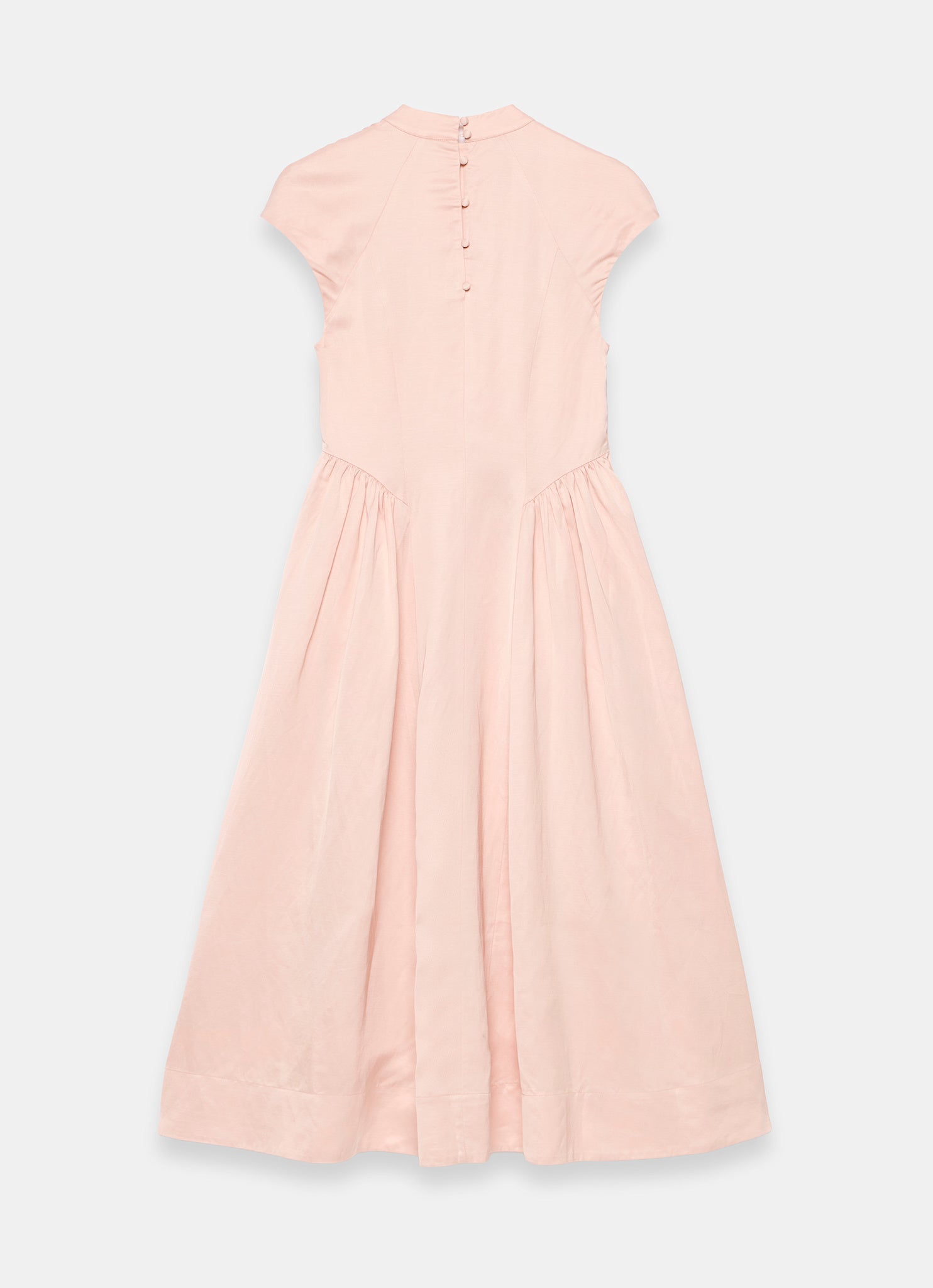 Pink Ruched Detail Midi Dress