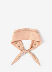 Pink Linen Embellished Neck Scarf