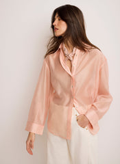 Pink Linen Embellished Neck Scarf