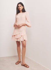 Pink Floral Print Ruffle Mini Dress